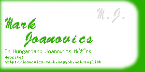 mark joanovics business card